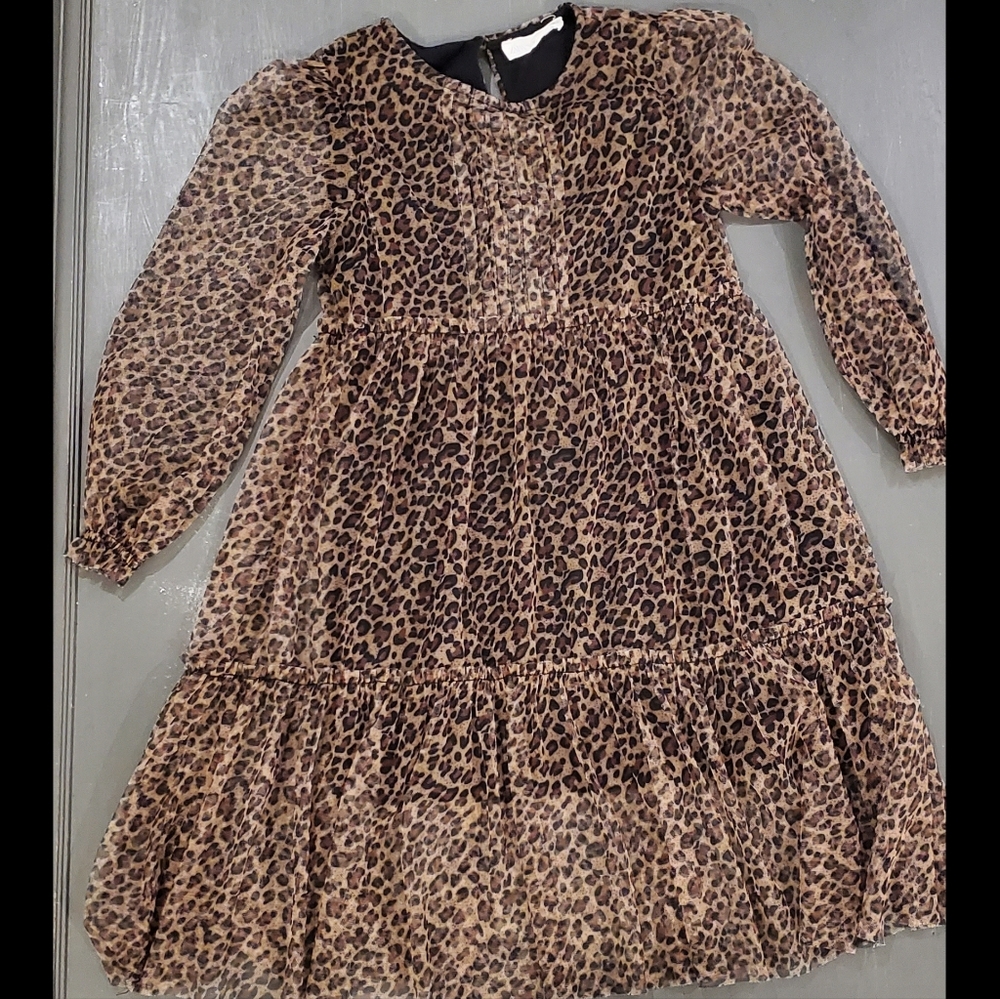 SOLD Girls Zara Leopard Sheer Dress